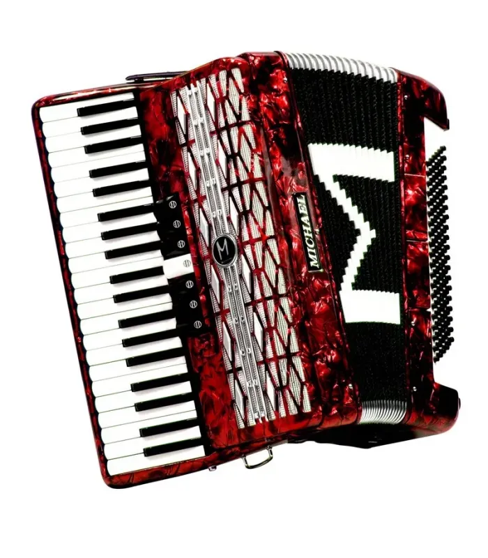 Acordeon Michael 120 Bx Acm12007 7 Registro Vinho